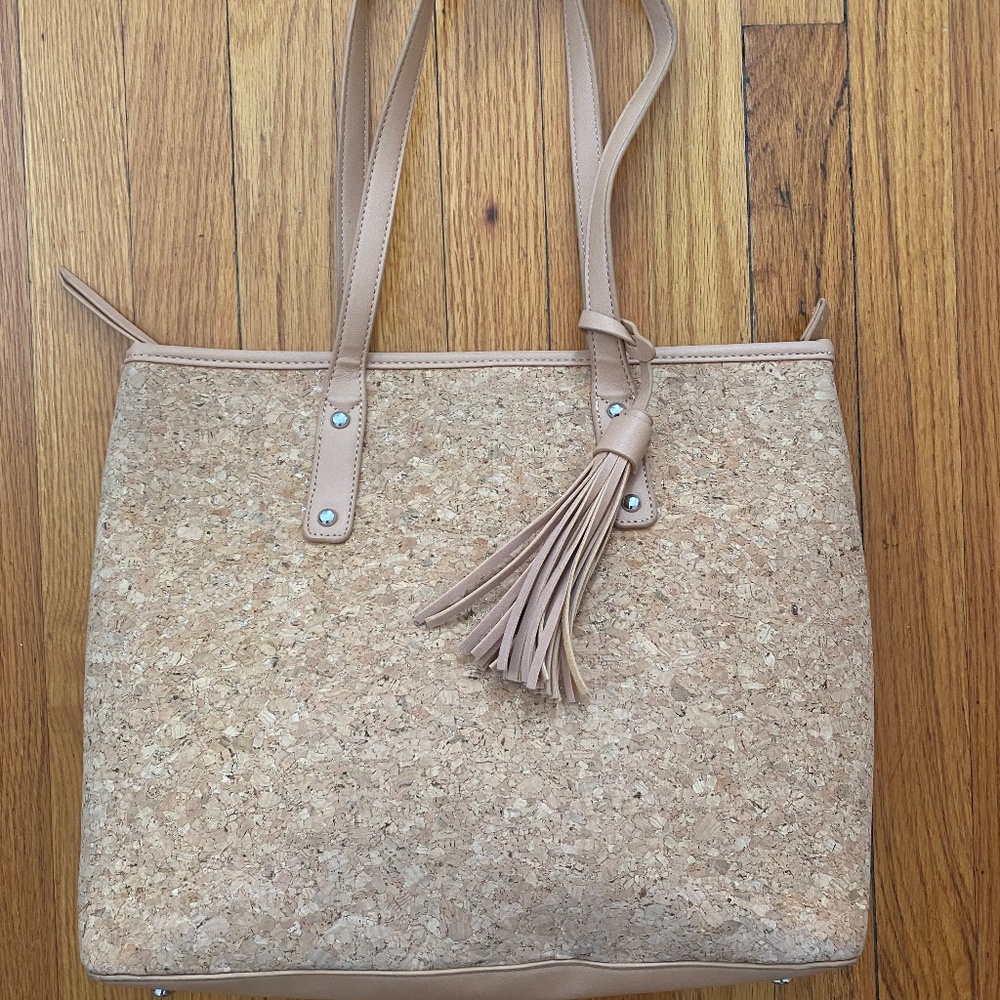 Francesca's cork tote bag, Color: beige